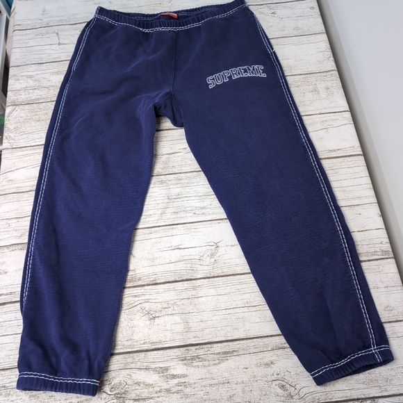 Supreme Other - Supreme Big Stitch Sweatpants Blue Y2K Style Size XL